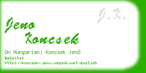 jeno koncsek business card